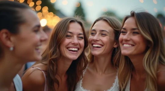 Groupe d'amies réunies pour un EVJF à Caen avec ambiance festive et joyeuse