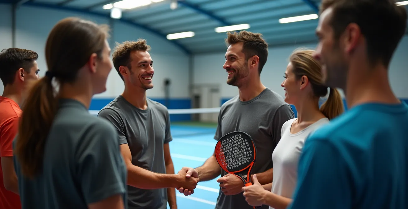Photo d'un événement de mixité entre joueurs de padel dans un club à Toulouse